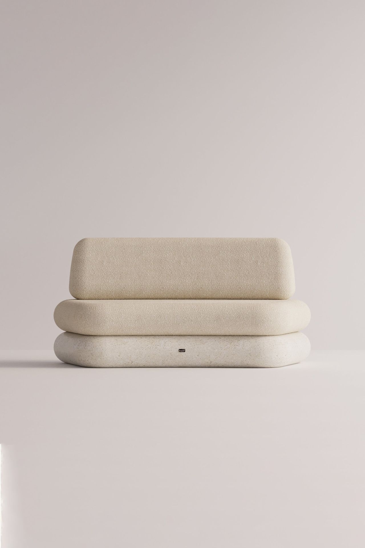 [51611371405596] Hegemone Einzel (Beige Boucléa, Creme)