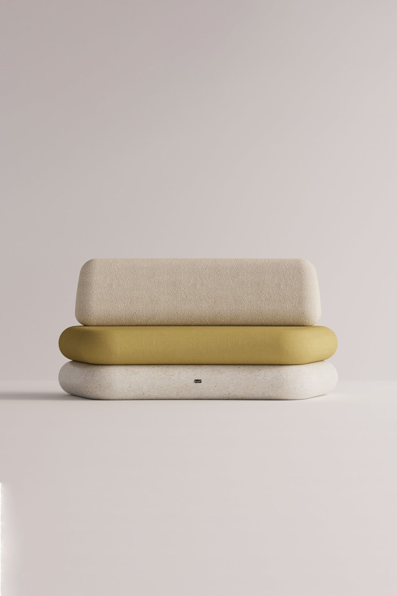 [51611371471132] Hegemone Einzel (Beige Boucléa / Senf Lintera, Creme)