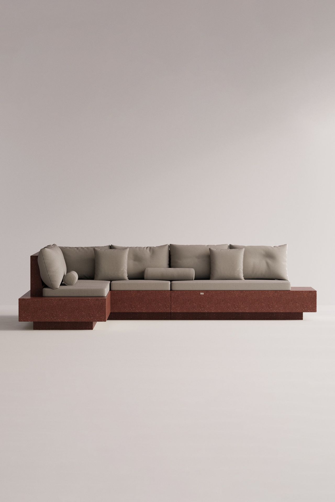 [51631641264412] Helios L-Sofa Solid (Beige Lintera, Kastanienbraun)