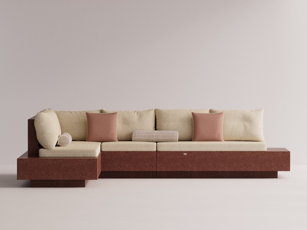 Helios L Sofa Ruby