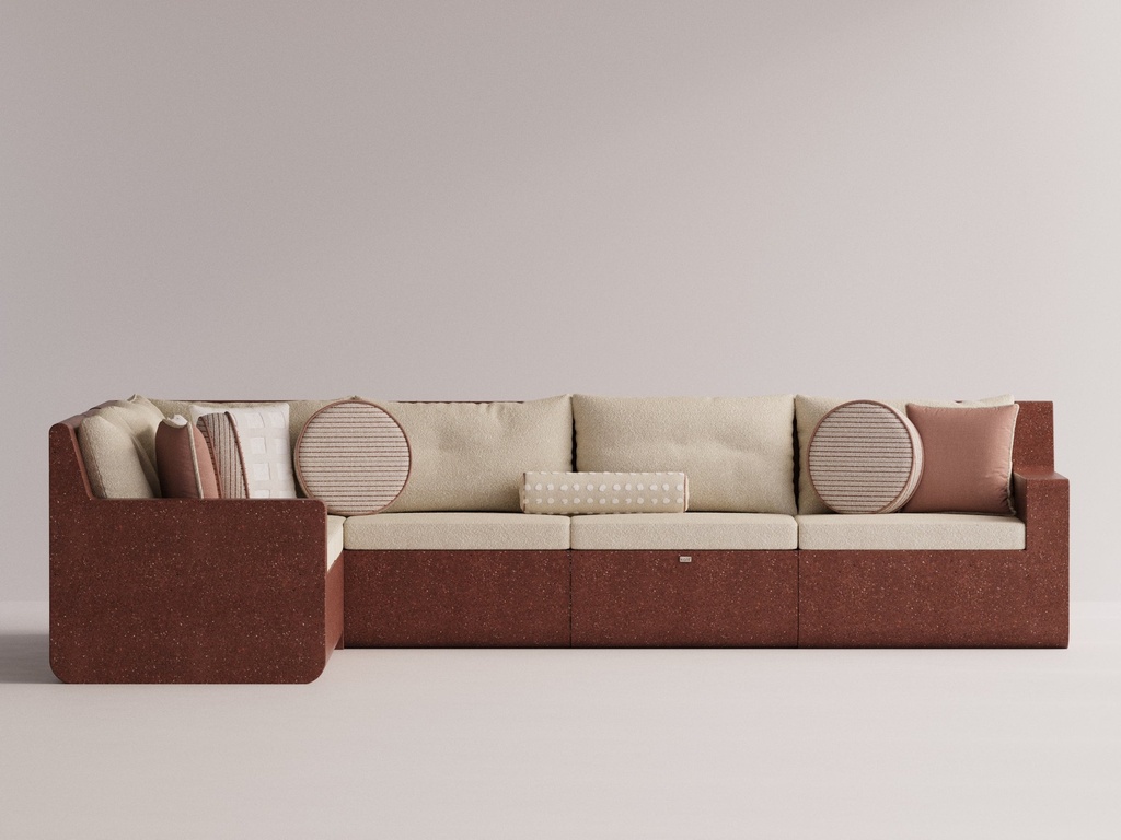 Aion L Sofa Ruby