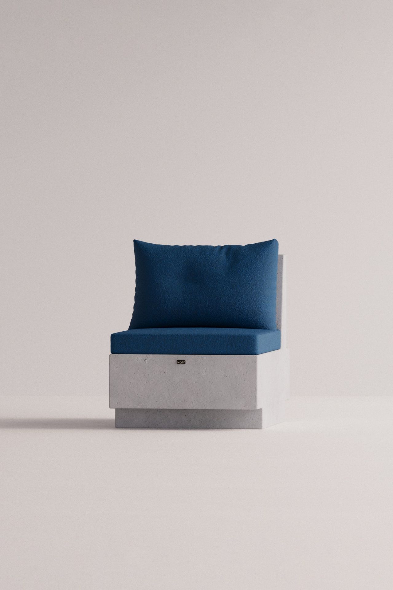 [51631921103132] Helios Enkel (Donkerblauw Boucléa, Wit)