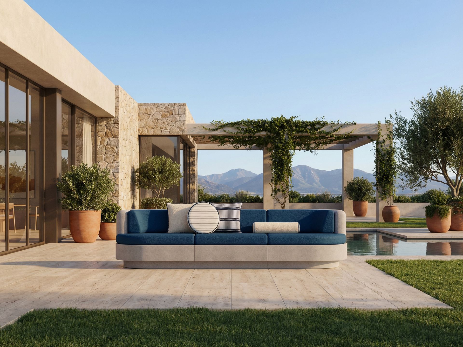 Angelia Üçlü Koltuk Mykonos